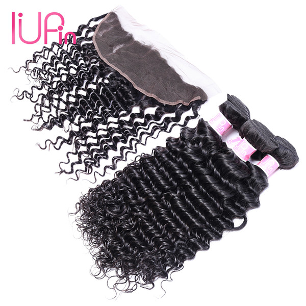 Wet And Wavy Lace Frontal Closure 13X4 Virgin Malaysian Human Hair Closure With 3 Bundles Deep Wave Malaysian Hair Beauty Frontals