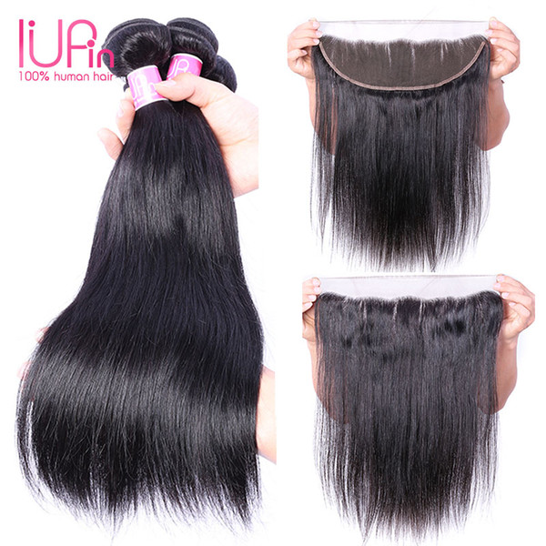 Bundles Peruvian Hair Closure 4 Pieces/Lot Straight Hair Bundle With Lace Frontal 13x4 Ear To Ear Closure Free Part Human Hair Weave