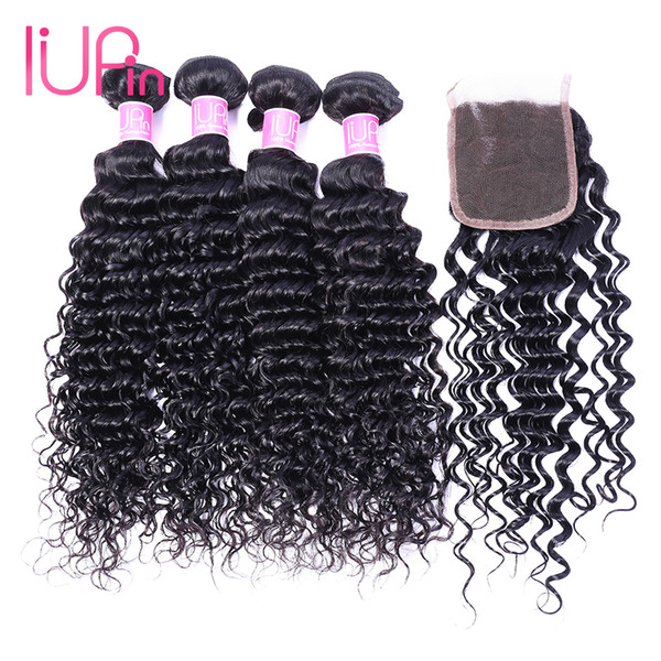 Wholesale Peruvian Deep Curly Weave with Closure Remy Human Hair Weave 4 Bundles Deep Wave and Natural Wavy Closure Beauty Supplies On Sale