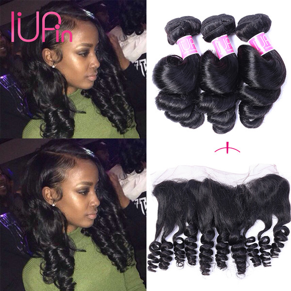 Cheap Brazilian Hair 3 Bundles with Closure Brazilian Virgin Hair Loose Wave Bundles with Lace Frontal Closure Human Hair Extensions On Sale