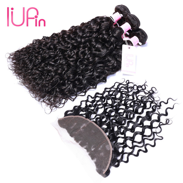 8A Unprocessed Brazilian Virgin Hair Water Wave 3 Bundles With 13*4 Full Lace Frontal Water Curly Remy Hair Frontal Closure