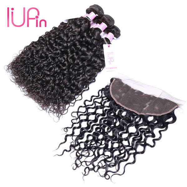 8A Virgin Hair Water Wave 3 Bundles With Lace Frontal Closure 13x4 Ear To Ear Frontal With Baby Hair Brazilian Human Hair Extensions