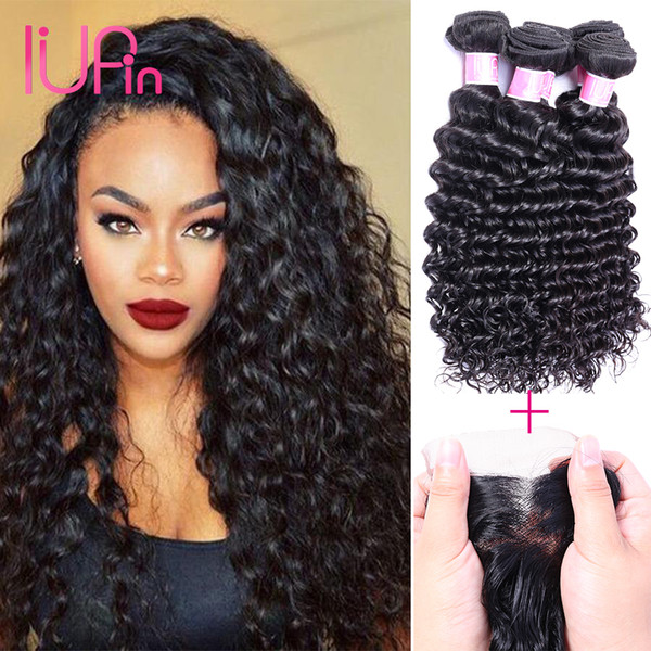 Deep Wave Malaysian Virgin Hair 4 Bundles and Closure Wet and Wavy Human Hair Weaves Closure Deep Wave Malaysian Human Hair Extensions