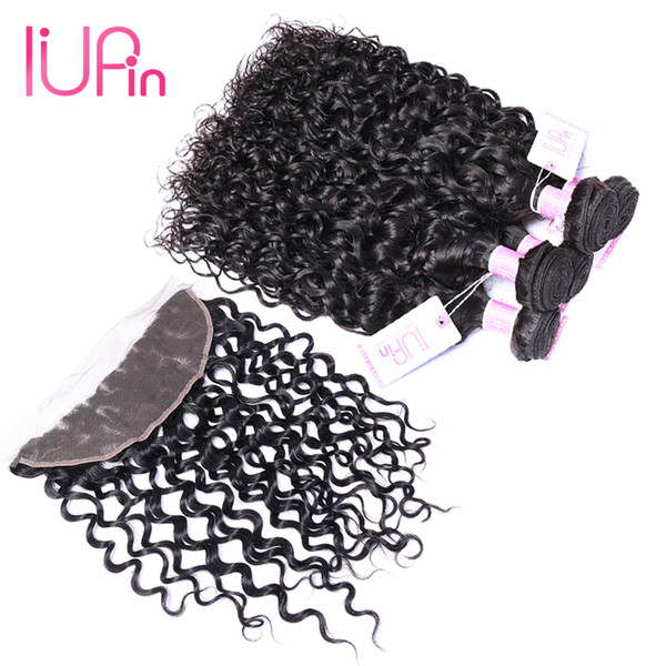 8A Brazilian Natural Water Wave Virgin Hair 3 Bundles With Frontal 13x4 Ear to Ear Lace Frontal With Baby Hair Wet and Wavy