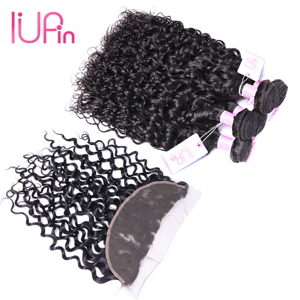 8A Brazilian Virgin Hair Water Wave 3 Bundles With Lace Frontal Closure 13x4 Ear To Ear Frontal With Baby Hair Brazilian Human Hair