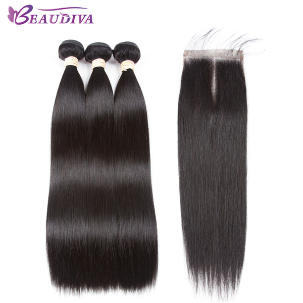 Brazilian Straight Hair With Closure 3 Bundles With Closures Cheap Human Hair With Closure Piece Brazilian Straight Hair Weave