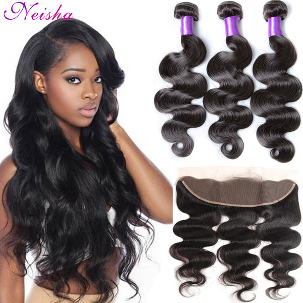 Brazilian Hair Bundles Body Wave & Straight Human Hair Weave 3 Bundles With Lace Frontal Closure Brazilian Virgin Hair Extensions Wholesale