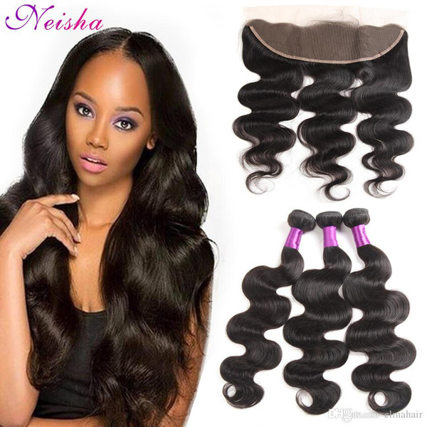 13x4 Lace Frontal Closure With Peruvian Body Wave Hair Bundles Unprocessed Virgin Human Hair Weave With Ear To Ear Lace Frontal Closure