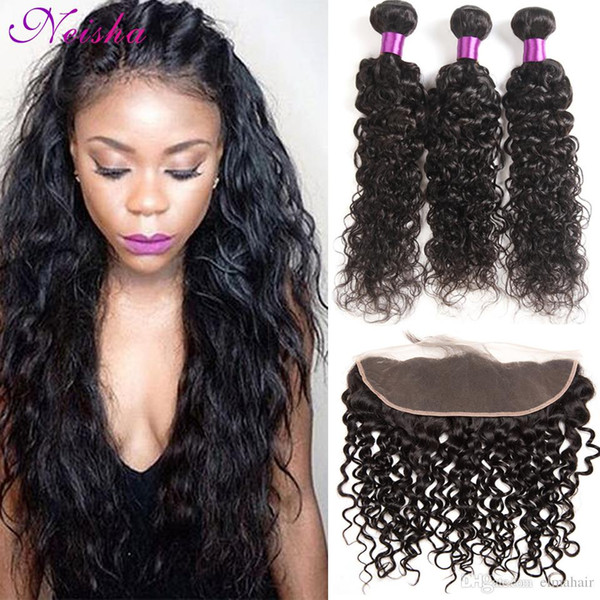 Brazilian Water Wave Human Hair Bundles With Frontal Brazilian Human Hair With Pre Plucked Frontal Wholesale Unprocessed Virgin Hair Weaves