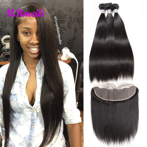 brazilian virgin hair bundles with lace front closures straight human hair bundles with lace frontal brazilian straight bundles and frontal