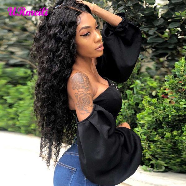 URmeili Deep Wave Bundles With Lace Closure 10a grade brazilian deep wave curly virgin human hair Brazilian remy human hair deep wave