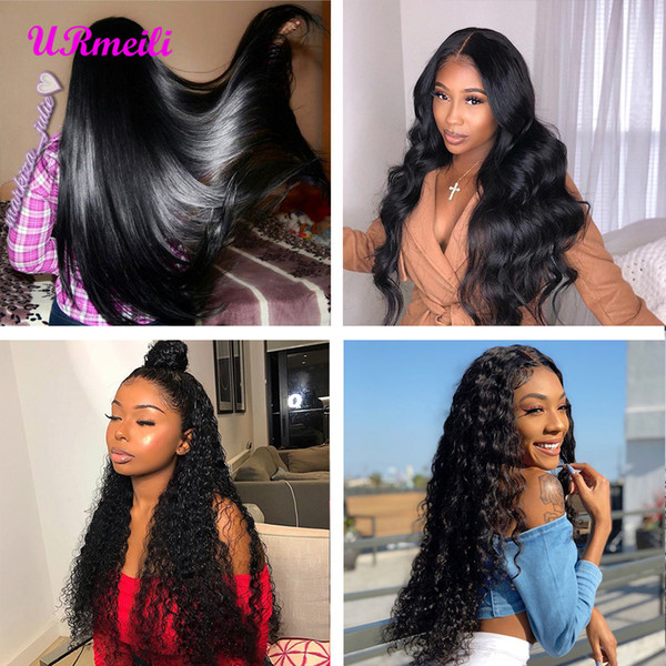 URmeili body wave bundles with closure raw virgin straight kinky curly deep wave loose wave indian hair 4 bundles with closure remy hair