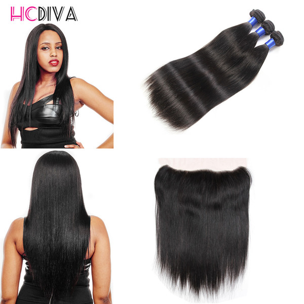 Brazilian Peruvian Indian Malaysian Virgin Hair Body Wave 3 Bundles with Top Lace Frontal Closure Unprocessed Human Hair Natural Color 100G