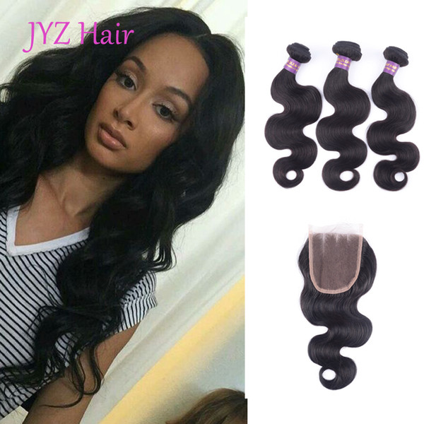 Brazilian Body Wave With Closure 3 Bundles Brazilian Virgin Hair Body Wave With Closure Unprocessed Human Hair Weave