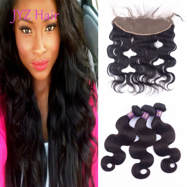 Brazilian Hair bundles Bundles Human Hair Wefts With 13x4 Lace Frontal Indian Peruvian Malaysian Double Machine Weft Body Wave Human Hair