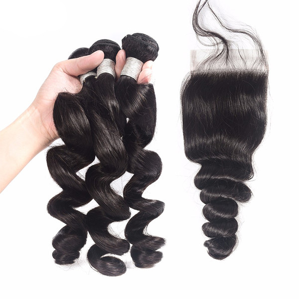 Indian Hair Loose Wave Remy Hair 100% Human Hair Bundles 10-28 Inch Natural Color 