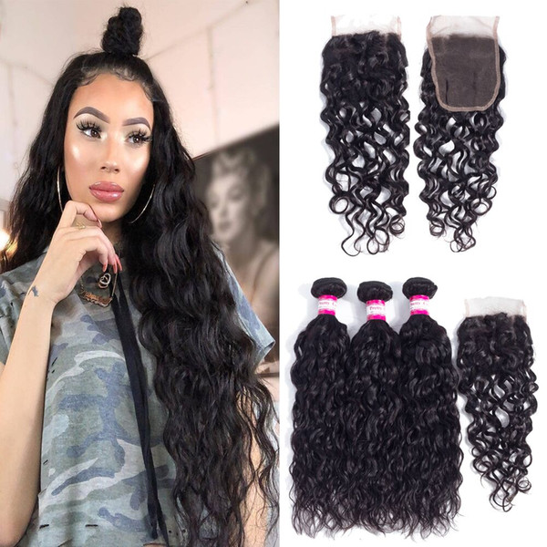 Cheapest Peruvian Brazilian Hair Bundles Unprocessed Remy Human Hair Weave With Closure Brazilian Water Virgin Hair Extensions