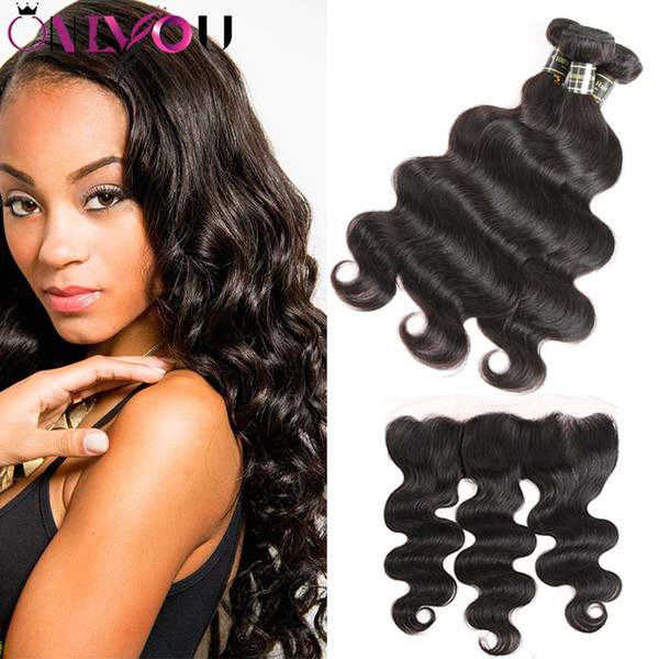 Wholesale 10A Brazilian Body Wave Human Hair Bundles with 13*4 Lace Frontal Ear to Ear Unprocessed Virgin Hair Extensions Weaves Bundles