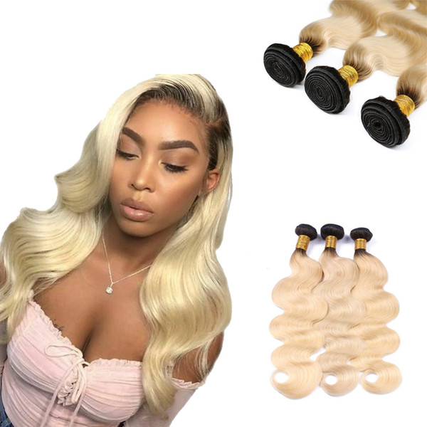 1B 613 Blonde Human Hair Bundles Grade Virgin Hair Quality Cuticle Aligned 1B 613 Honey Blonde Remy Human Hair Bundles