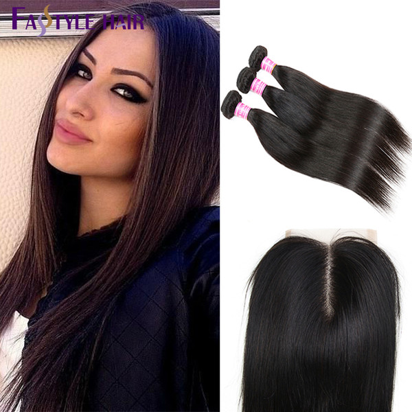 Hot Selling! Peruvian Straight 3 Extension Bundles With Lace Closure UNPROCESSED Brazilian Malaysian Indian Virgin Human Hair Wefts