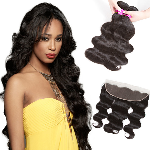 Brazilian Virgin Straight Deep Body Wave Human Hair Bundles with Closure Kinky Curly Eat to Ear Lace Frontal and 4 Bundles Hair Wefts