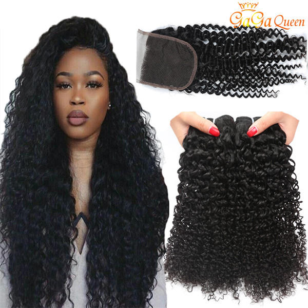 Brazilian Kinky Curly Bundles With Closure Brazilian Curly Virgin Hair With Closure Unprocessed Brazilian Human Hair Extensions Kinky Curly