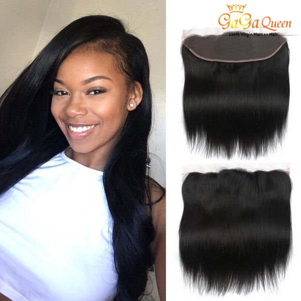 100% Unprocessed Brazilian Straight Closures 4x13 Lace Frontal Closure Human Hair Natural Color 1 PC Ear to Ear Lace Frontal