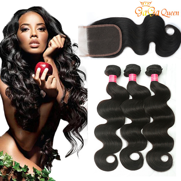 Brazilian Body Wave Human Hair Bundles With Closure Brazilian Virgin Hair With Closure 4x4 Lace Closure With Human Hair Bundles