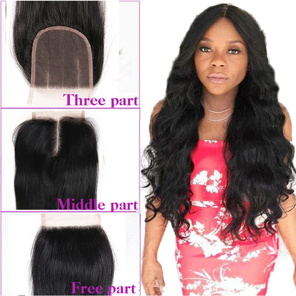 4 or 5 PCS Brazilian Body Wave Closure 4x4 Lace Closure Unprocessed Brazilian Virgin Hair Body Wave Human Hair Closure