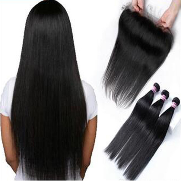 XBL Straight Hair Bundles And Frontal ,virgin straight hair extensions and 13by4 ear to ear lace frontal