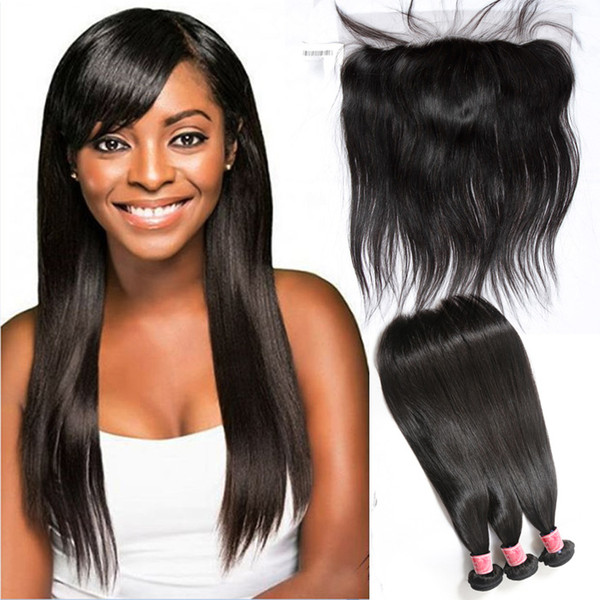 XBL Silky Straight Lace Frontal Virgin Brazilian Human Hair Bundles Straight Lace Frontal Closure Within Bundles