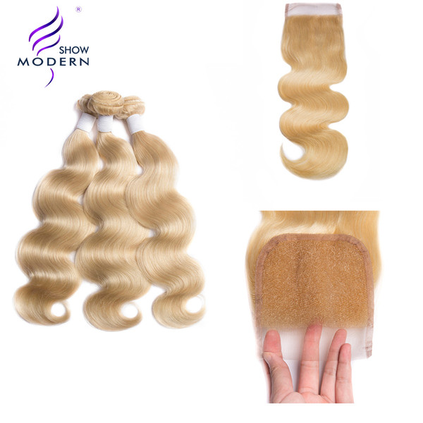 Body Wave 613 Blonde Bundles With Closure Human Hair Bundles With Closure Brazilian Hair Weave Bundles With Closure Remy