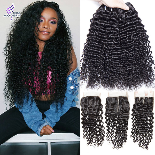 Brazilian Curly Weave Human Hair 4 Bundles with Closure Brazilian Virgin Hair Bundles with Closure Brazilian Kinky Curly Hair Extensions