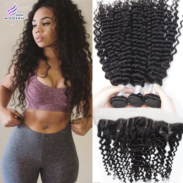 Brazilian Kinky Curly Virgin Hair with Closure Lace Frontal Closure with Bundles Brazilian Curly Hair with Lace Frontal