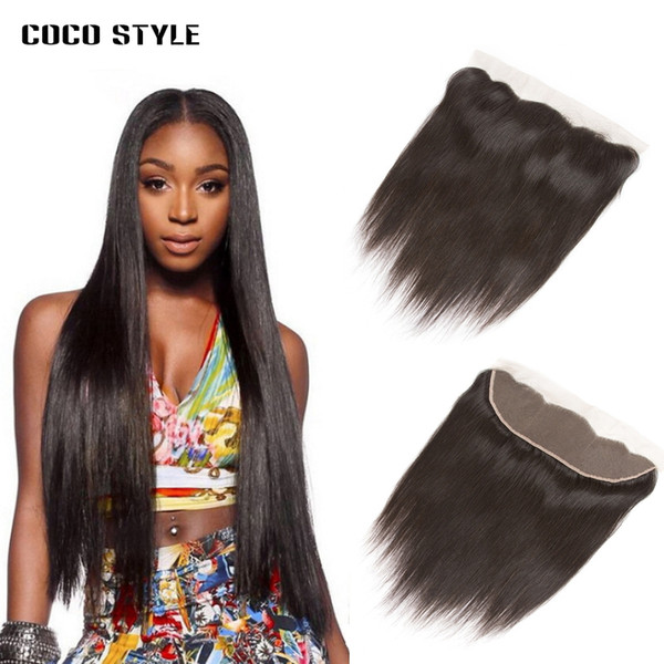 brazilian lace frontal closure straight hair 13x4 free part ear to ear 130% density Remy hair 8-20inch