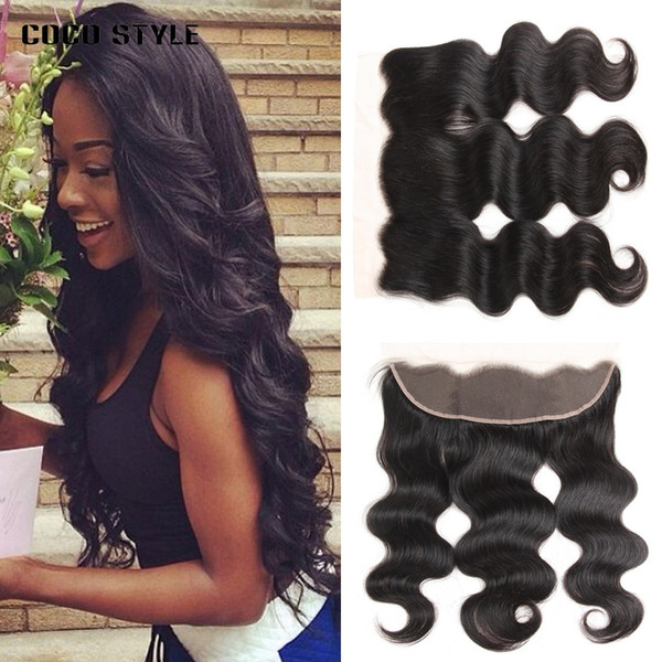 Brazilian Body Wave Lace Frontal Closure 100% Human Hair 13*4 Lace Closures 8-20 Inch Natural Color 