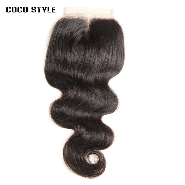 4x4 Lace Closures 100% Unprocessed Brazilian Body Wave Human Hair Best Lace Closure Free Part Middle Part Three part