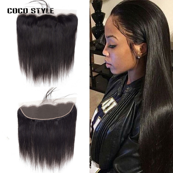 Brazilian Straight Hair 13*4 Lace Frontal Closure With Baby Hair 100% Human Hair Free/Middle/Three Part Lace Closure