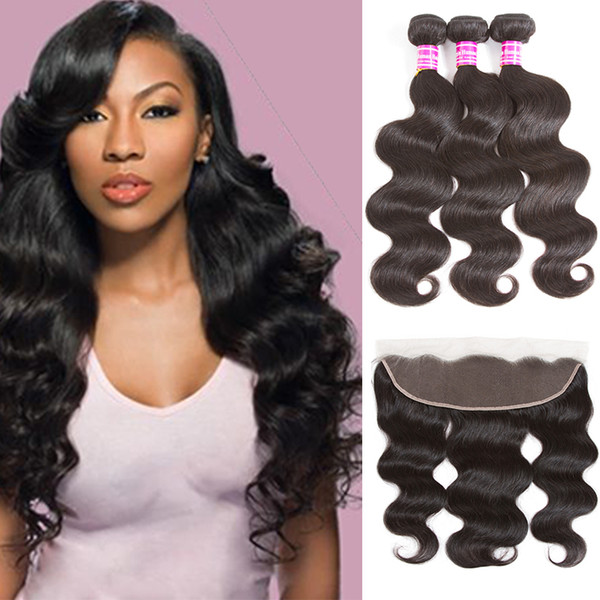 Body Wave 8A Brazilian Hair Weaves with Frontal Closure Unprocessed Brazilian Body Wave Virgin Human Hair Extensions Cheap Items by Dedicate