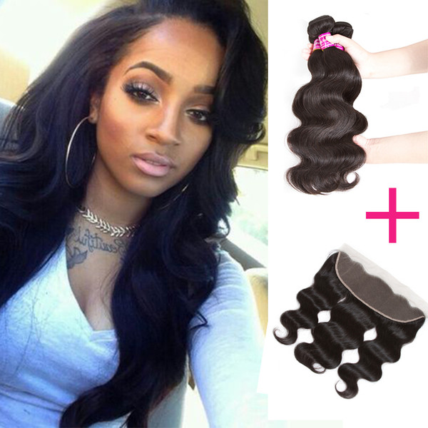 Dedicate New Arrival Brazilian Body Wave Bundles with Ear to Ear 13x4 Lace Closure Unprocessed Brazilian Virgin Human Hair Weave Extensions