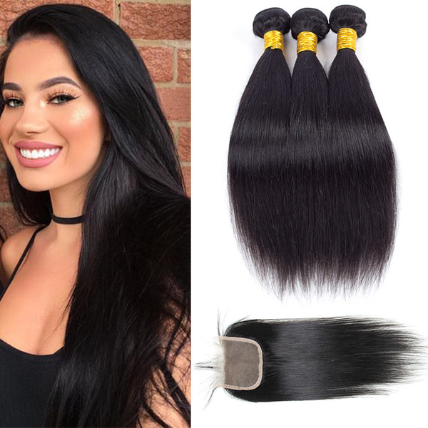 New Arrival Grade 9a Cheap Brazilian Straight Hair Weave Bundles with Lace Closure Remy Human Hair Extensions Top Selling Items Just for you