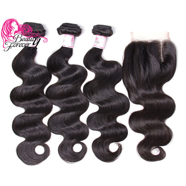 8A 3 Bundles With Closure Peruvian Body Wave Virgin Three Part Lace Closure Human Hair Extensions Cheap Remy Hair Weave Bundles With Closure