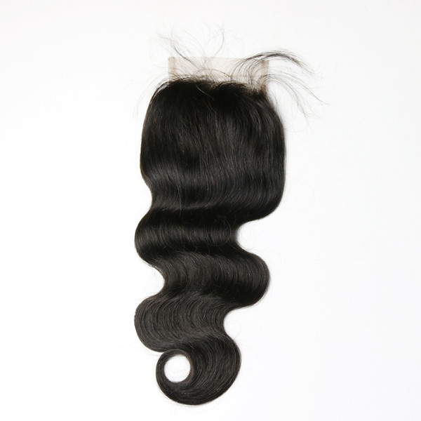 Qtfn Lace Closure Body wave Free Part Bleached Knots 4x4 Brazilian Virgin Human Hair Accessions With Baby Hair of Qtfn