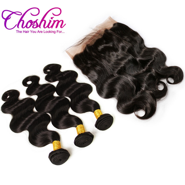 Slove Rose Brazilian Body Wave For Black Woman With Closure 360 Lace Band Frontal With Bundles 360 lace Remy Hair With Bady Hair