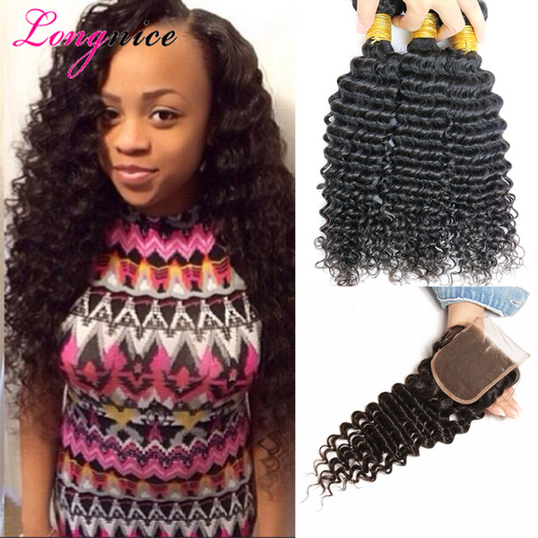 Cheap Weave Brazilian Virgin Hair Deep Wave 3 Bundles Deals Raw Indian Malaysian Peruvian Virgin Hair Remy Human Hair Bundles Extensions