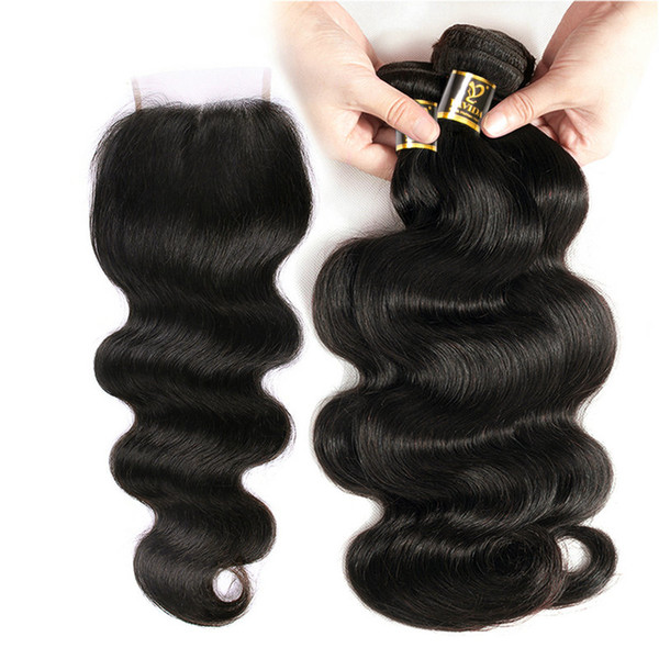 New arrival malaysian hair bundles 100% virgin human hair extension 3bundles with a 4*4 closure for black woman