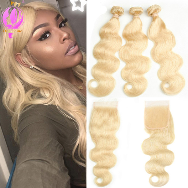 Brazilian Body Wave Human Hair Bundles With Closure 4*4 Lace Frontal 100% Unprocessed Brazilian Virgin Hair Extensions 