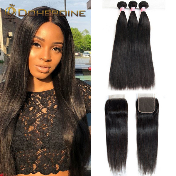 Brazilian Straight Hair Weave Bundles 100% Human Hair Extensions 1/3pcs Non Remy Hair Bundles Natural Color 