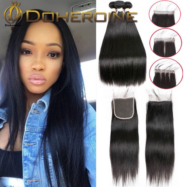 Peruvian Sraight Wave 3 Bundles With Closure Remy Human Hair Bundles With Closure Peruvian Hair Bundles With Closure