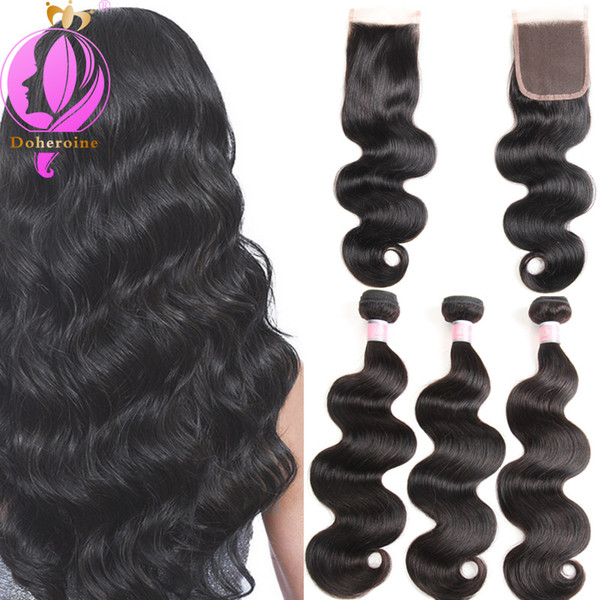 Beautiful Princess Brazilian Body Wave Virgin Human Hair Bundles With Closure Brazilian Body Hair 3 Bundles Hair with Free Part